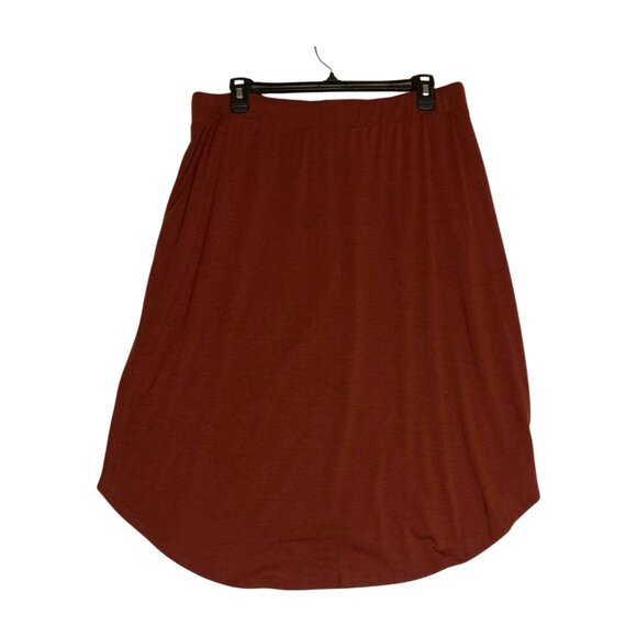 ZENANA Womens Skirt Tulip Hem Drawstring Waist NWOT Terracota/Rust Size 2X - Picture 2 of 10